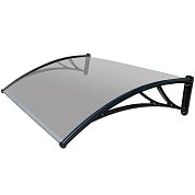 Навес-козырек пластиковый полупрозрачный, черный кронштейн 3 1300мм